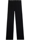 Burberry Pleated Wide-leg Wool Trousers In Black