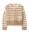 Burberry Wool Stripe Cardigan In Brown