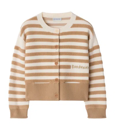 Burberry Kids' Wool Stripe Cardigan In Brown