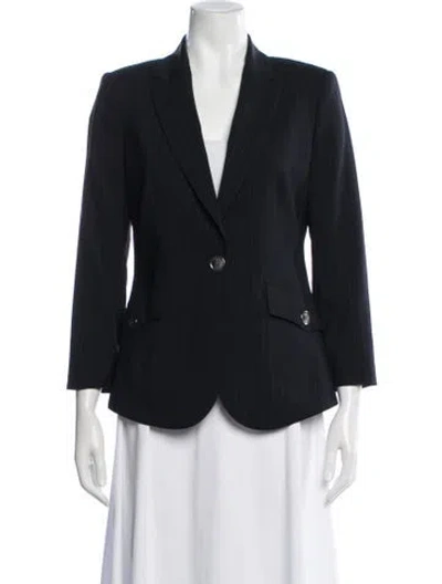 Pre-owned Burberry Wool Striped Blazer In Blue