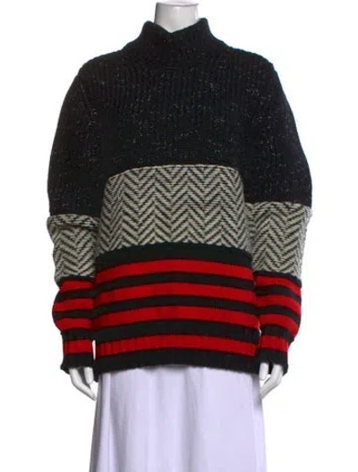 Pre-owned Burberry Wool Striped Sweater In Black
