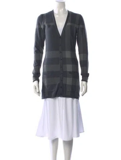 Pre-owned Burberry Wool Striped Sweater In Gray