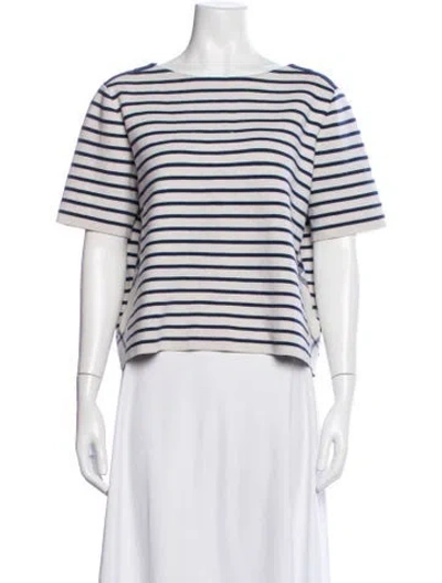 Pre-owned Burberry Wool Striped Sweater In White