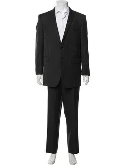 Pre-owned Burberry Wool Striped Two-piece Suit In Black