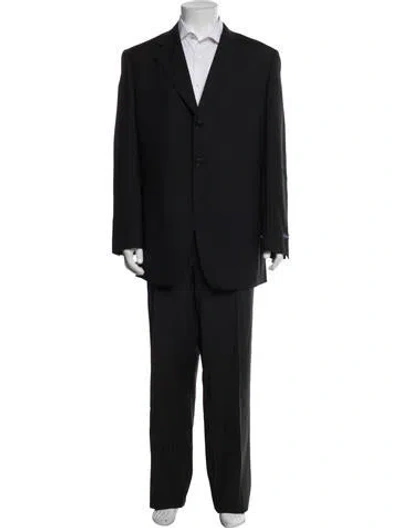 Pre-owned Burberry Wool Striped Two-piece Suit In Black