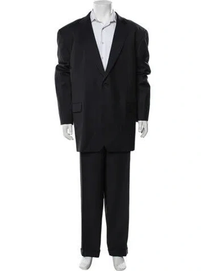 Pre-owned Burberry Wool Striped Two-piece Suit In Blue