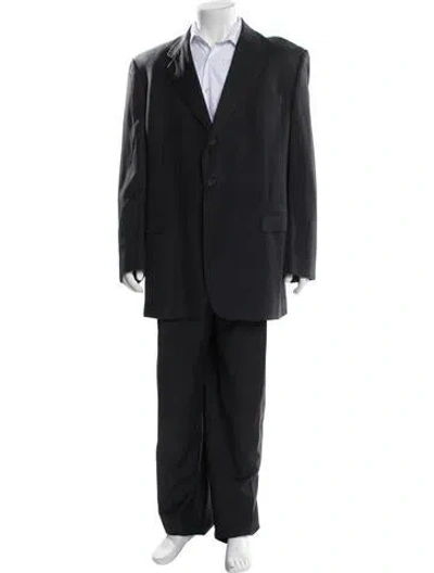 Pre-owned Burberry Wool Striped Two-piece Suit In Blue