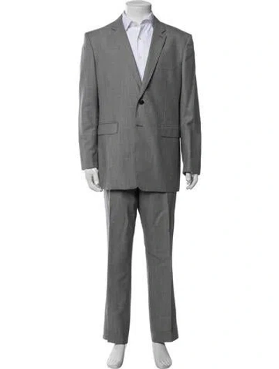 Pre-owned Burberry Wool Striped Two-piece Suit In Gray
