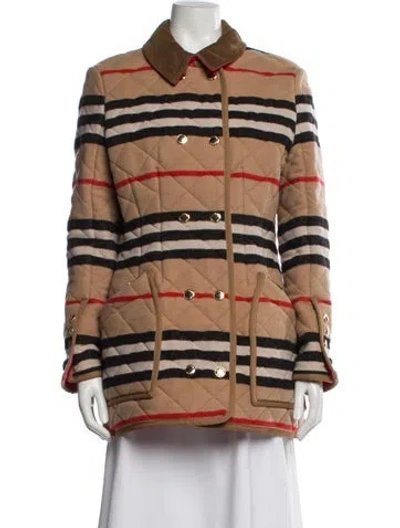 Pre-owned Burberry Wool Striped Utility Jacket In Neutral