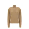 Burberry High-neck Wool Sweater With Logo Intarsia