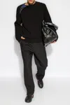 Burberry Rib Knit Wool Sweater In Black