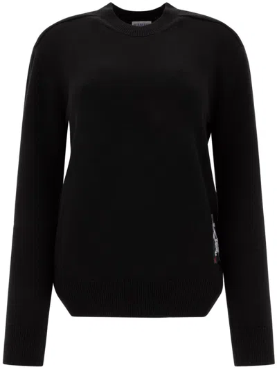 Burberry Ekd Patch Ribbed Knit Jumper In Black