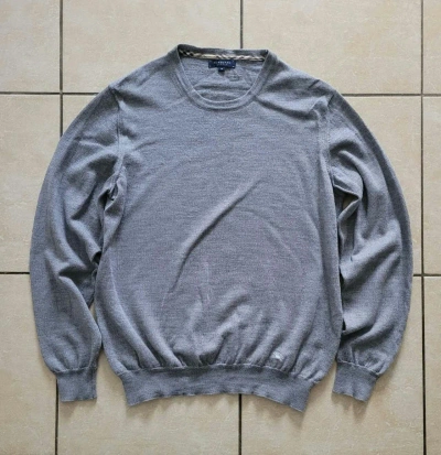 Pre-owned Burberry Wool Sweater M Grey