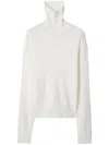 Burberry Turtleneck Wool Sweater In White