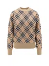 Burberry Wool Sweater With  Check Motif In Burgundy