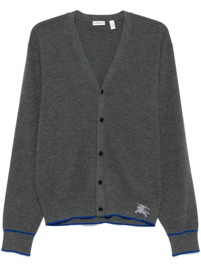 Burberry Equestrian Knight Cardigan In Gray