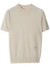 Burberry Open-necked Black Shirt In Neutrals