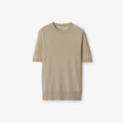 Burberry Wool T-shirt In Oat