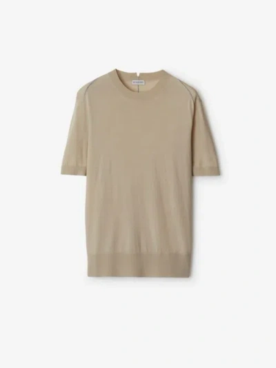 Burberry Wool T-shirt In Gold