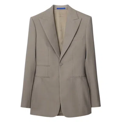 Burberry Wool Tailored Blazer Jacket In Gray