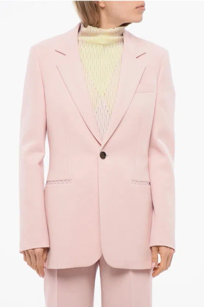 BURBERRY WOOL TAILORED BLAZER WITH WELT POCKETS