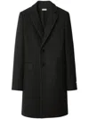 Burberry Wool Tailored Coat In Black