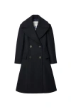 Burberry Wool Tailored Coat In Black