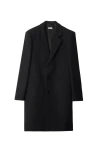Burberry Wool Single-breasted Tailored Coat In Black
