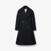 Burberry Wool Tailored Coat In Blue