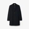 Burberry Classic Straight Cut Wool Jacket For Men In Navy