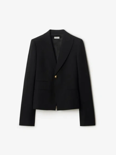 Burberry Wool Single-breasted Blazer In Black