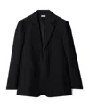 Burberry Check Wool Tailored Jacket In Black