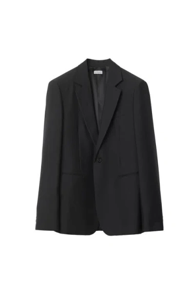 Burberry Single-breasted Wool Blazer In Black