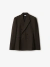 Burberry Wool Tailored Jacket In Brown/black
