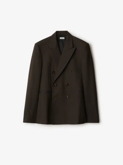 Burberry Wool Tailored Jacket In Onyx