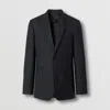Burberry Wool Tailored Jacket In Dark Navy
