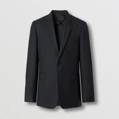 Burberry Wool Tailored Jacket In Dark Navy