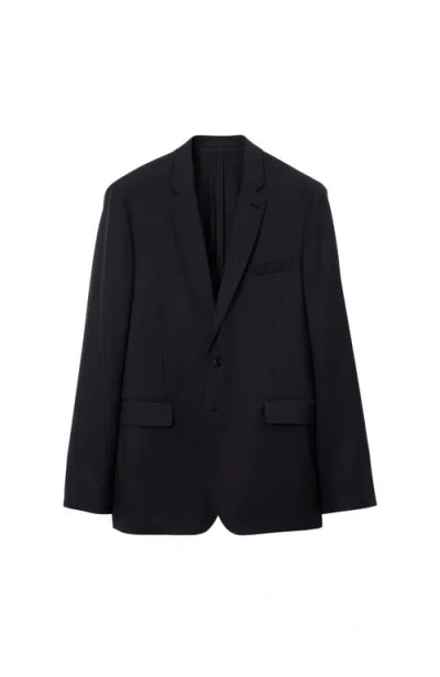 Burberry Check Wool Tailored Jacket In Black
