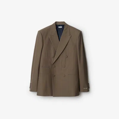 Burberry Wool Tailored Jacket In Dusk