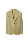 Burberry Wool Tailored Jacket In Hunter