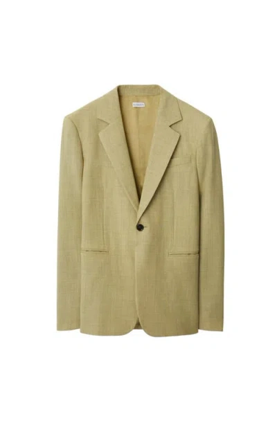 Burberry Wool Tailored Jacket In Hunter