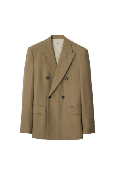 Burberry Wool Tailored Jacket In Linden/mountain