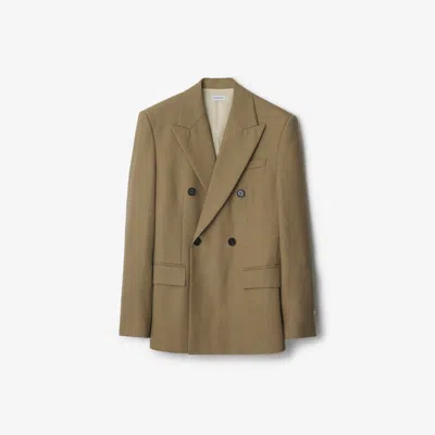 Burberry Wool Tailored Jacket In Linden/mountain