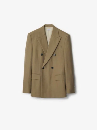 Burberry Wool Tailored Jacket In Linden/mountain