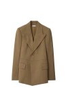Burberry Logo Wool Blazer In Maple/cocoa
