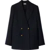 Burberry Wool Tailored Jacket In Navy