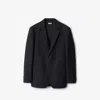 Burberry Tailored Jacket Crafted With Dark Navy Wool Twill In Navy