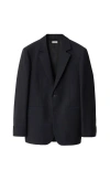 Burberry Tailored Jacket Crafted With Dark Navy Wool Twill In Navy