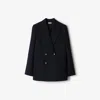 Burberry Wool Tailored Jacket In Navy