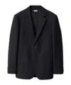 Burberry Tailored Jacket Crafted With Dark Navy Wool Twill In Navy Blue